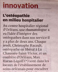 Innovation - L'ostéopathie en milieu hospitalier